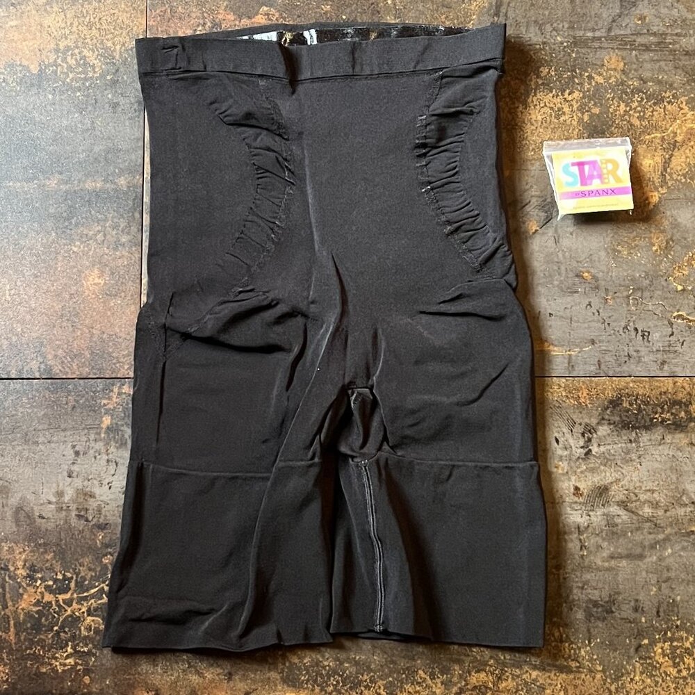 Women's Star Power by Spanx Black Shapewear Shorts with Open Gusset, Size S/P